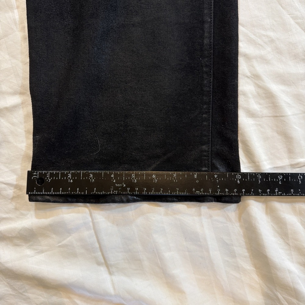 Paige Premium Denim Sasha High Rise Wide Leg Coated Black Jeans 28 29x32 - Picture 15 of 16